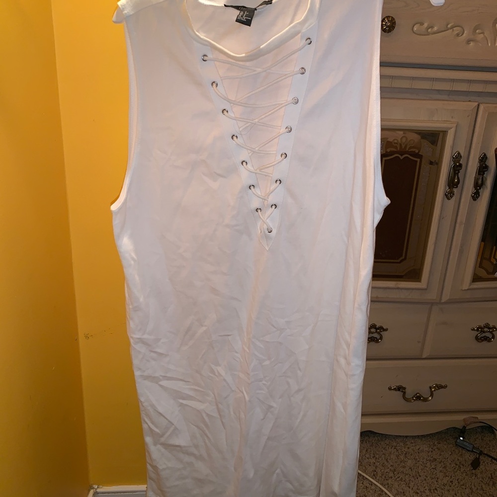 White tank top T-shirt dress